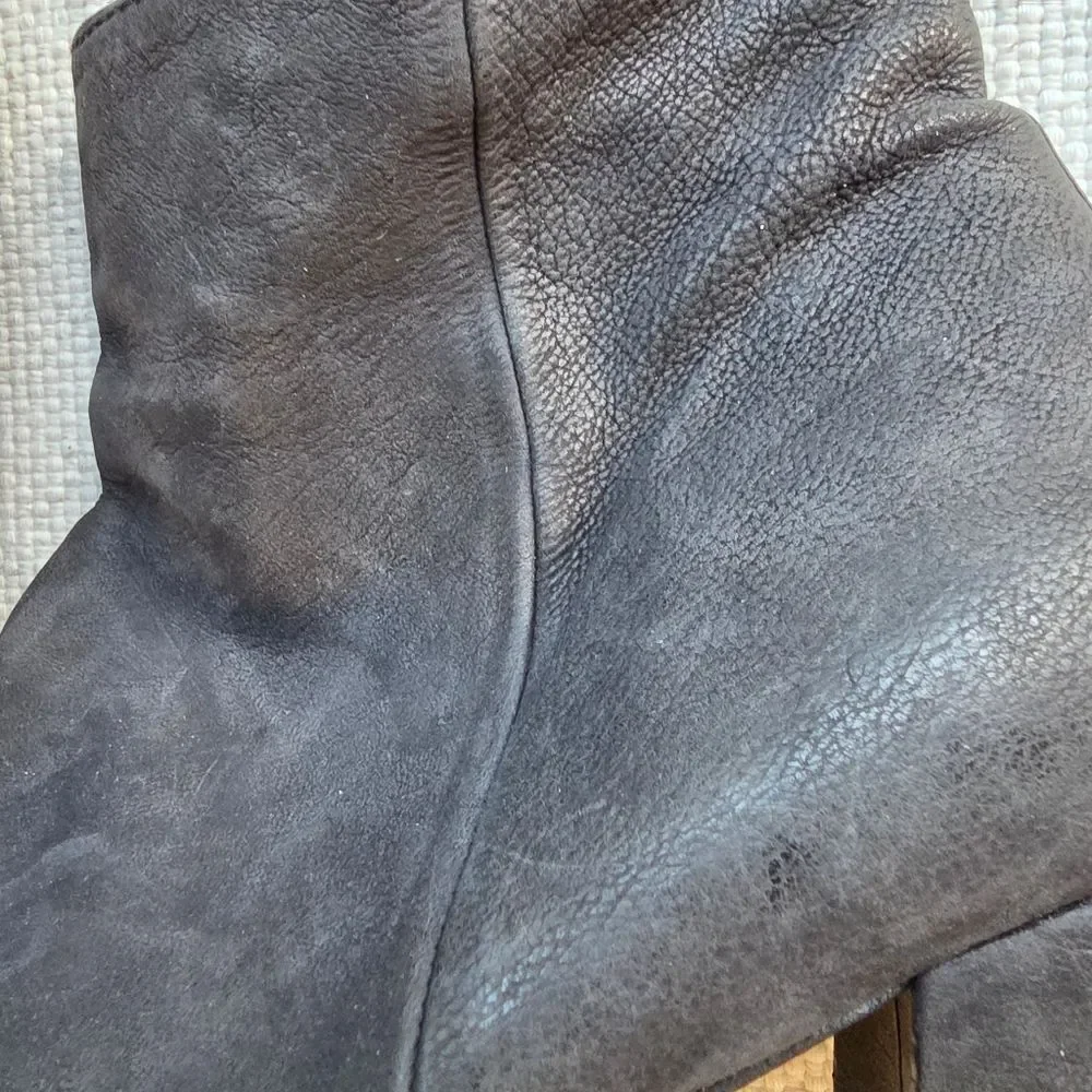 Freda Salvador black pebbled leather ankle boots